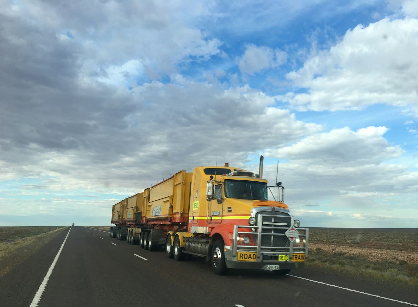 Semi truck hauling freight on the interstate